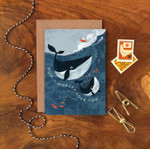 Mothers Day Card, Gift For Mom From Kids, I Whaley Love You Post Card & Greeting Card