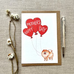 Mothers Day Card, Gift For Mom From Daughter/ Son, Pomeranian Happy Mother's Day Post Card & Greeting Card