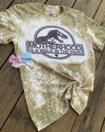 Mothers Day Bleached Tshirt, Gift For Mom From Daughter Son, Motherhood Jurassic Park Tshirt