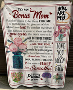 Mothers Day Blanket, Gift For Bonus Mom Form Daughter/ Son, All Of Those Things Fleece Blanket