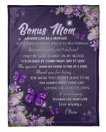 Personalized Mothers Day Blanket, Gift For Bonus mom From Daughter, Meaningful Motherhood Fleece Blanket