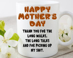 Mothers Day Mug, GIft For Step Mom From Daughter/ Son, Thanks For The Long Walks Coffee Mug