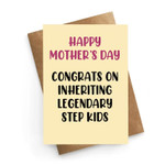 Mothers Day Card, Gift For Stepmom From Daughter/ Son, Congrats On Inheriting Post Card & Greeting Card