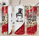 Mothers Day Tumbler, Gift For Mom From Daughter&Son, Red Leopard Mom Life Marble Split Tumbler
