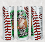 Mothers Day Tumbler, Gift For Mom From Daughter&Son, Baseball Mom Glitter Heart on Field Laces Skinny Tumbler