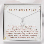Mothers Day For Great Aunt Gift, Gift Necklace for Great Aunt, Card for Great Aunt