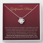 To My Girlfriend's Mom Necklace Gift for Future Mother in Law on Christmas Birthday Mother's Day, Message Card to Girlfriends Mom - Red