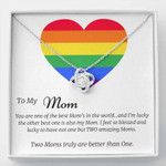 Two Moms Gift, Lesbian Moms Necklace, Gay Moms Gift, Lesbian Mothers Day, LGBT Family, Same Sex Parents, Two Moms Are Better Than One