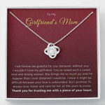 To My Girlfriend's Mom Gift | Future Mother in Law Necklace for Christmas Birthday Mother's Day, Message Card to Girlfriends Mom - Red