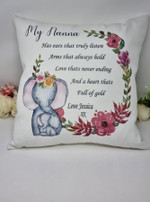 Mothers Day Pillow, Gift For Mom From Daughter, Son, Elephant Mothers Day Pillow