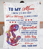 First Mothers Day Blanket, Gift For Mom From Baby Son, Your Little Boy Fleece Blanket