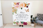 Personalized Mothers Day Blanket, Gift For mom From Daughter, Floral Style Fleece Blanket