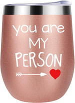 Mothers Day Tumbler, Gift For Mom From Daughter&Son, You Are My Person Wine Tumbler