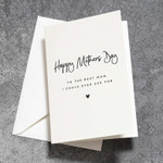 Mothers Day Card, Gift For Mother From daughter/ Son, Best Mum I Could Ever Ask For Post Card & Greeting Card