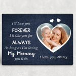 Personalized Mothers Day Canvas, Gift For Mother From Daughter Son, Love You Forever Canvas