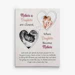 Personalized Mothers Day Canvas, Gift For Mom From Daughter Son, When Daughters Become Mothers Canvas