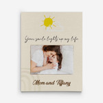 Personalized Mothers Day Canvas, Gift For Mom From Daughter Son, Your Smile Lights Up My Life Canvas