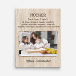 Personalized Mothers Day Canvas, Gift For Mom From Daughter Son, Mother Definition Canvas