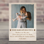 Personalized Mothers Day Canvas, Gift For Mom From Daughter Son, Moms Make Life Beautiful Canvas