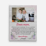 Personalized Mothers Day Canvas, Gift For Mom From Daughter Son, Dear Mom God Bless You For Them A Thousand Fold Canvas