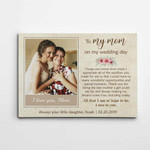 Personalized Mothers Day Canvas, Gift For Mom From Daughter Son, To My Mom On My Wedding Day Canvas