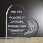 Engraved Personalized Keepsake Heart - Crystal Heart For Mom - Mother's Day Gifts