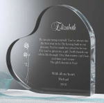 Personalized Mothers Day Gift, Custom Engraved Crystal Heart for Mom From Daughter/Son, The Gift I Cherish Is You