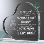 Mothers Day Gift, Custom Engraved Crystal Heart for Mom From Daughter/Son, Happy On Our 1st Mother’s Day Mummy