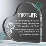 Mothers Day Gift, Custom Engraved Crystal Heart for Mom From Daughter/Son, No Nobler Thought My Soul May Claim
