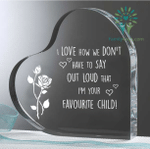 Mothers Day Gift, Custom Engraved Crystal Heart for Mom From Daughter/Son, I Love How We Don’t Have To Say Out Loud