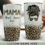 Personalized Mothers Day Tumbler, Gift For Mom From Daughter Son, Leopard Mama Tumbler