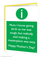 Funny Mother's Day Card 'Masterpiece Mum' | from son or daughter