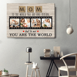Personalized Mothers Day Canvas, Gift For Mom From Daughter Son, To Me You Are The World Canvas