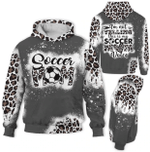 Mothers Day Bleached Hoodie, Gift For Mom From Daughter Son, Soccer Mom Leopard Not Yelling Just Mom Voice Hoodie