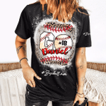 Personalized Mothers Day Bleached Tshirt, Gift For Mom From Daughter Son, Baseball Mom Leopard Tshirt