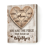 Personalized Mothers Day Canvas, Gift For Mom From Son, Holds Us Together Canvas
