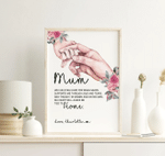Personalized Mothers Day Poster, Gift For Mom From Daughter Son, Beautiful Poem for Mum Poster