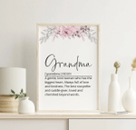 Mothers Day Poster, Gift For Grandma From Grandkids, Grandma Definition Poster