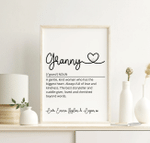 Personalized Mothers Day Poster, Gift For Grandma From Grandkids, Grandma definition Poster