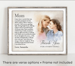 Personalized Mothers Day Poster, Gift For Mom From Daughter Son, Mothers Day Poem Poster