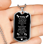 Fathers Day Dog Tag Pendant Necklace, Gift For Dad From Daughter Son, We May Just Be A Bump Dog Tag