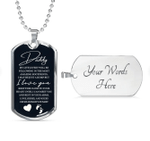 Fathers Day Dog Tag Pendant Necklace, Gift For Dad From Daughter Son, Keep This Close To Your Heart Dog Tag