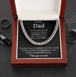 Fathers Day Cuban Pendant Necklace, Gift For Dad From Daughter Son, I Love You So Much Necklace