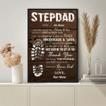 Personalized Fathers Day Canvas, Gift For Stepped Up Dad From Daughter Son, Thank You For Becoming The Dad You Didn't Have To Canvas