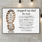 Personalized Fathers Day Canvas, Gift For Stepped Up Dad From Daughter Son, Thank You For Being The Dad Canvas