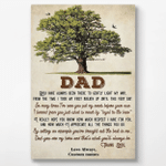Personalized Fathers Day Canvas, Gift For Dad From Daughter Son, You're My Hero And That What's You Always Be Tree Canvas