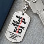 Fathers Day Keychain, Gift For Dad From Daughter Son, Faithful Playful Patient Keychain