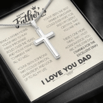 Fathers Day Cross Pendant Necklace, Gift For Dad From Daughter Son, You've Been The Best Father Necklace