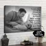 Personalized Fathers Day Canvas, Gift For New Dad From Daughter Son, First Father’s Day Love From Baby Canvas