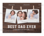 Personalized Fathers Day Canvas, Gift For Dad From Daughter Son, Best Dad Ever Canvas